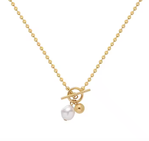 Stainless Steel & Fresh Water Pearl Necklace