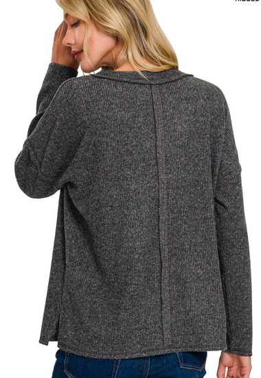 Ribbed & Brushed Long Sleeve