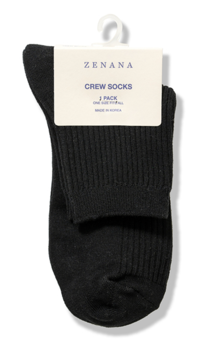 Ribbed Crew Socks