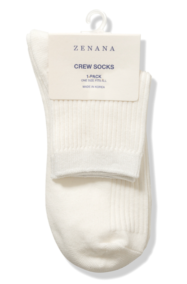 Ribbed Crew Socks