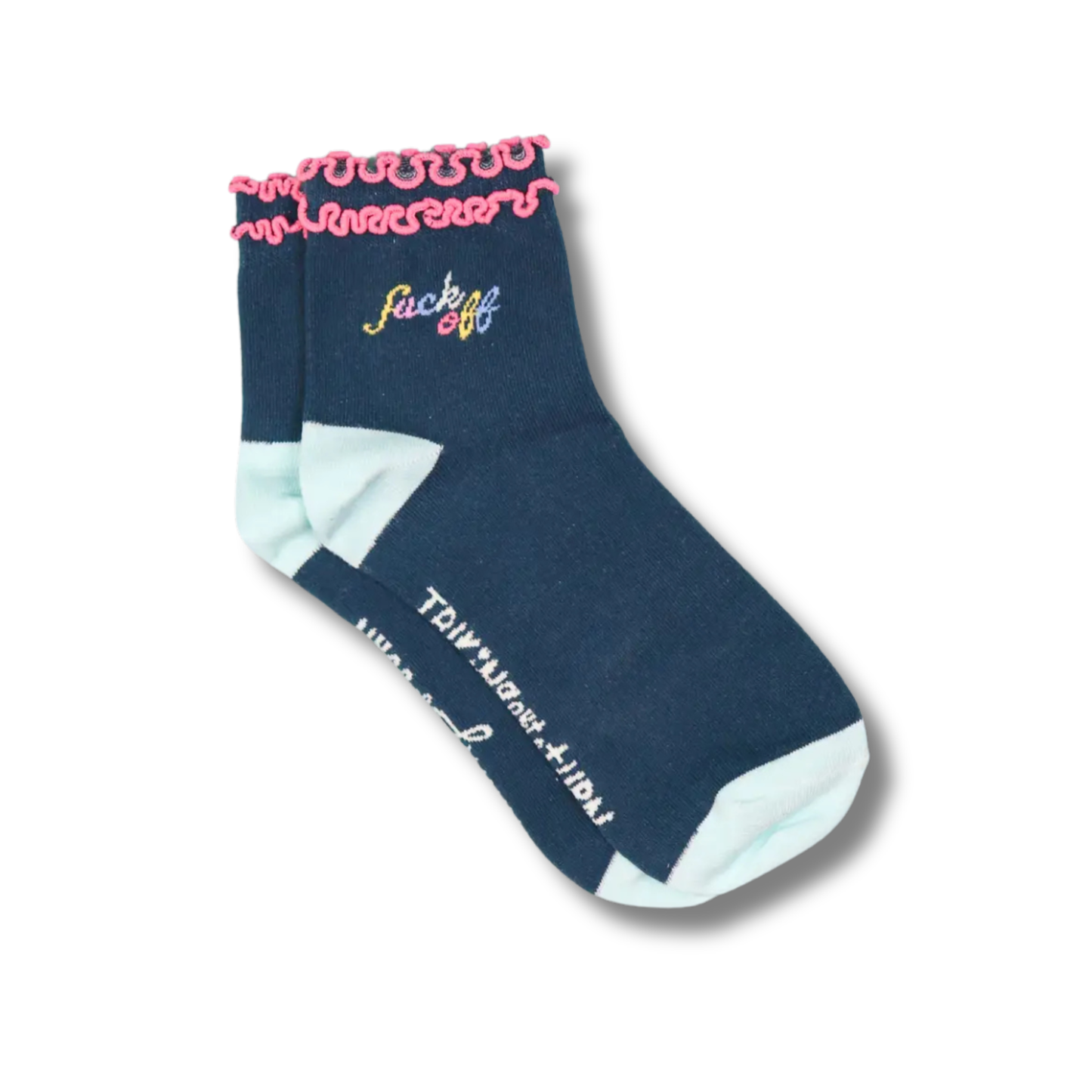 Silly Sayings Ruffle Crew Socks