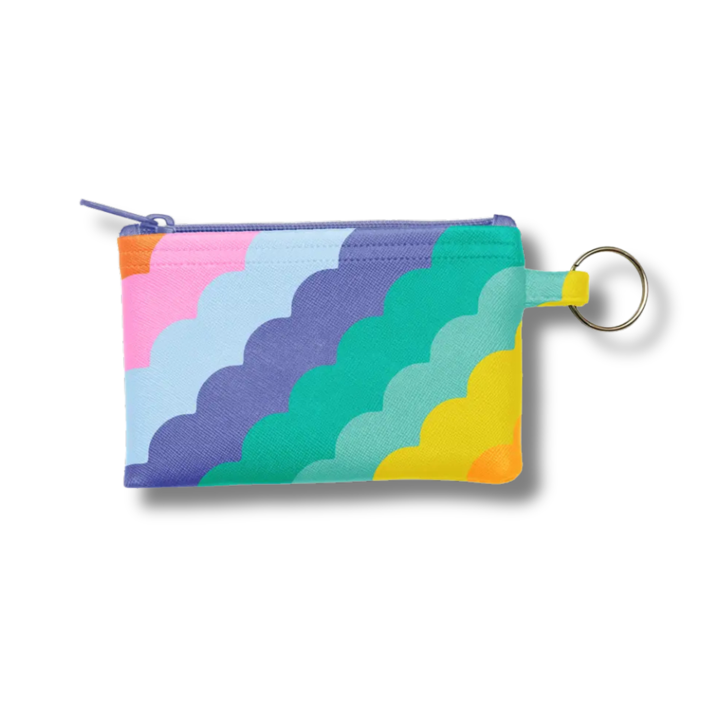 Colorful Scallops Coin Purse with Key Ring