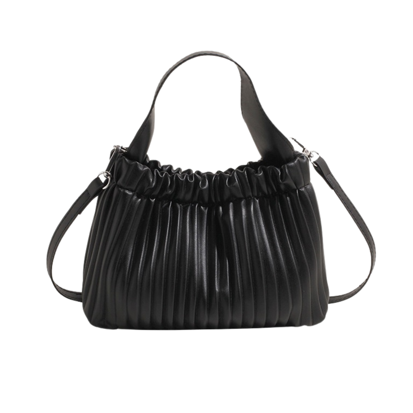 Vegan Leather Accordion Pleated Bag