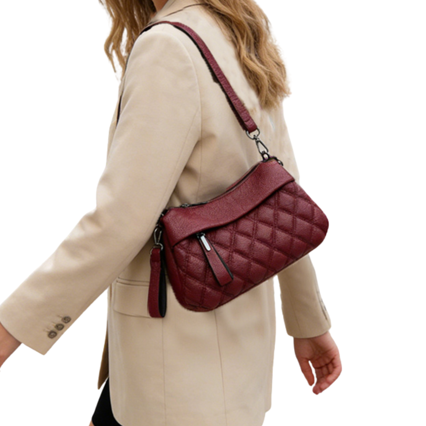 Diamond Quilted Crossbody Shoulder Bag