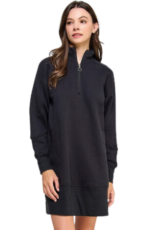 Quarter Zip Sweatshirt Dress