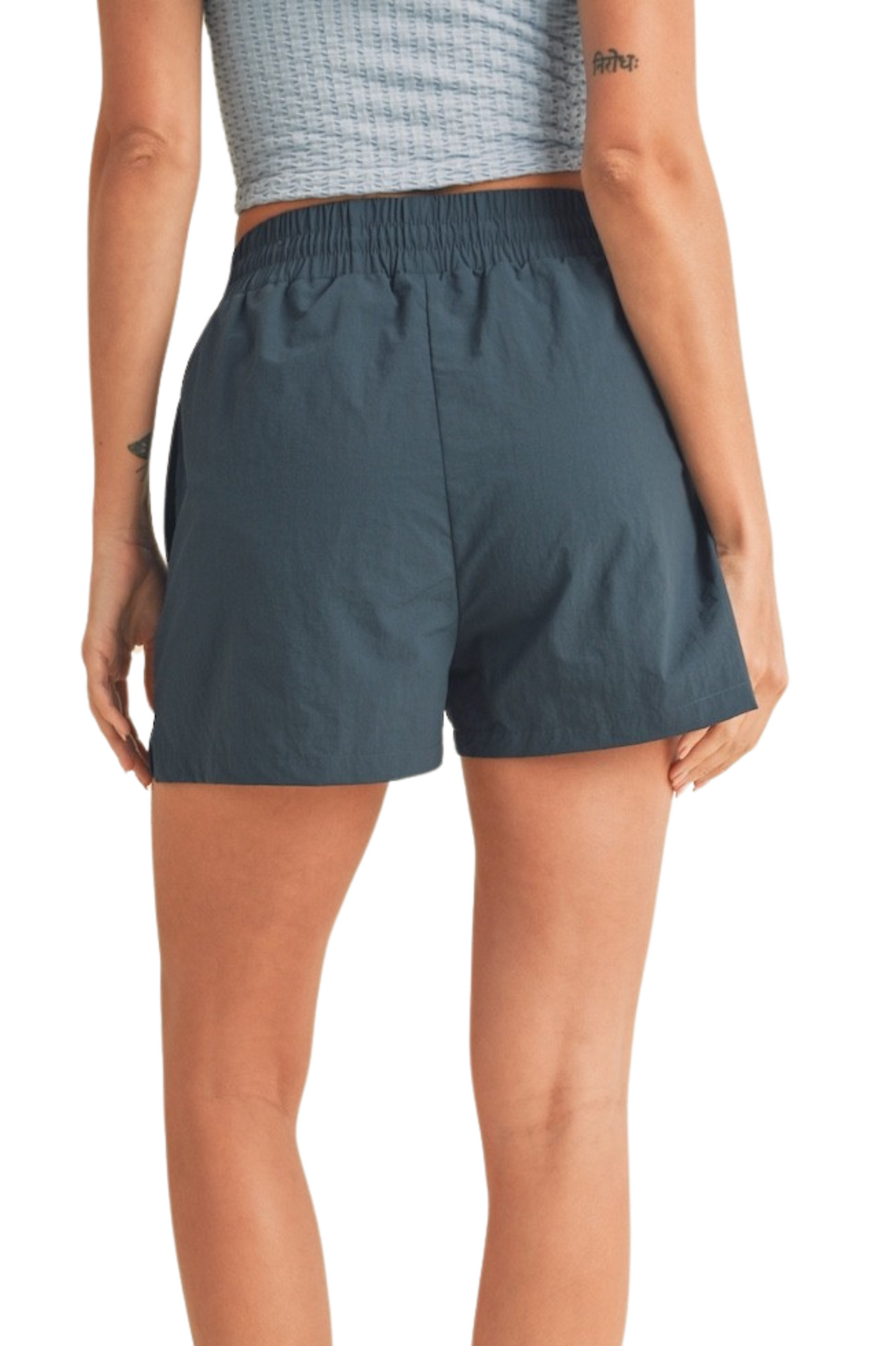 Drawstring Nylon Active Shorts