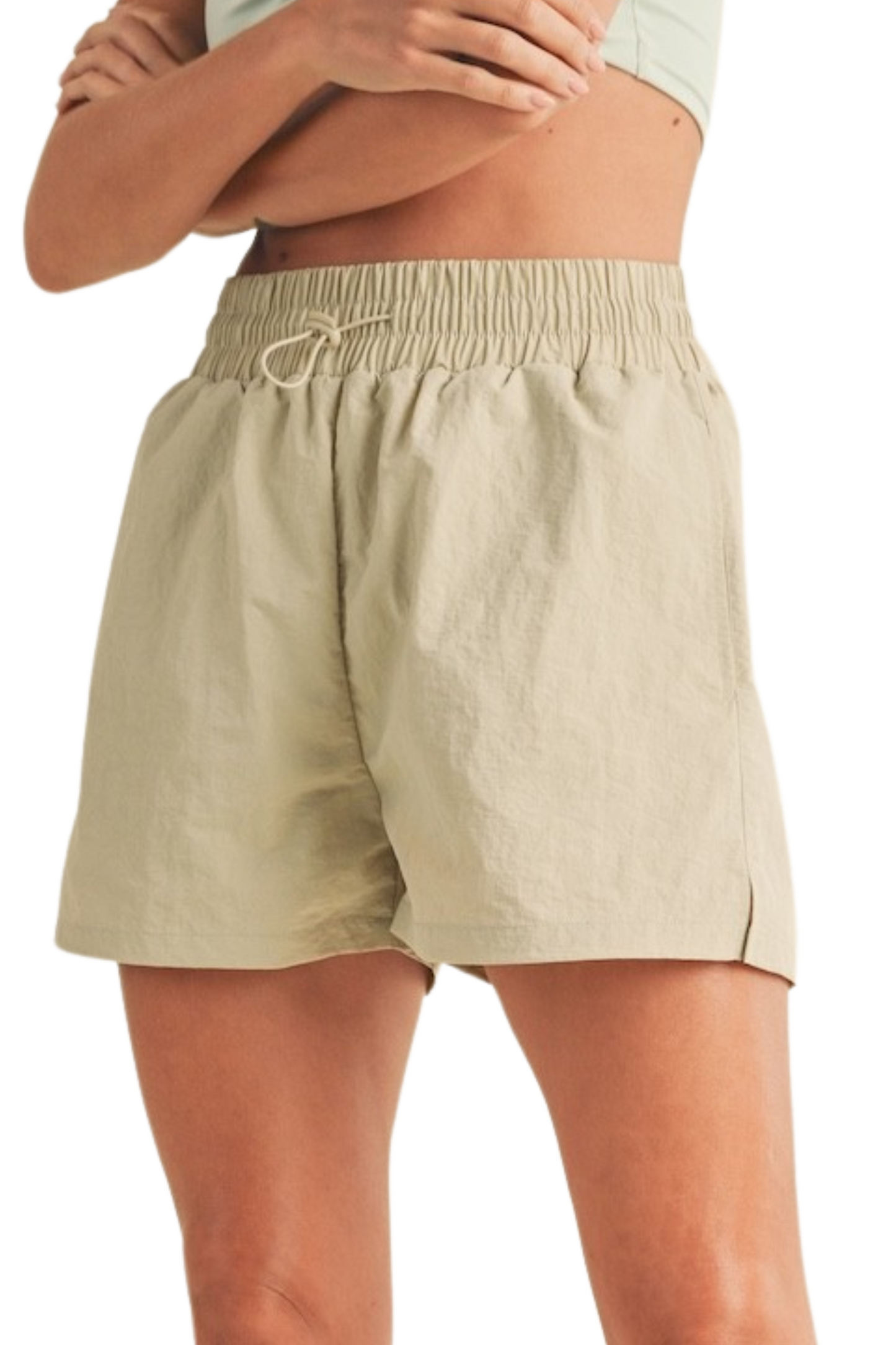Drawstring Nylon Active Shorts
