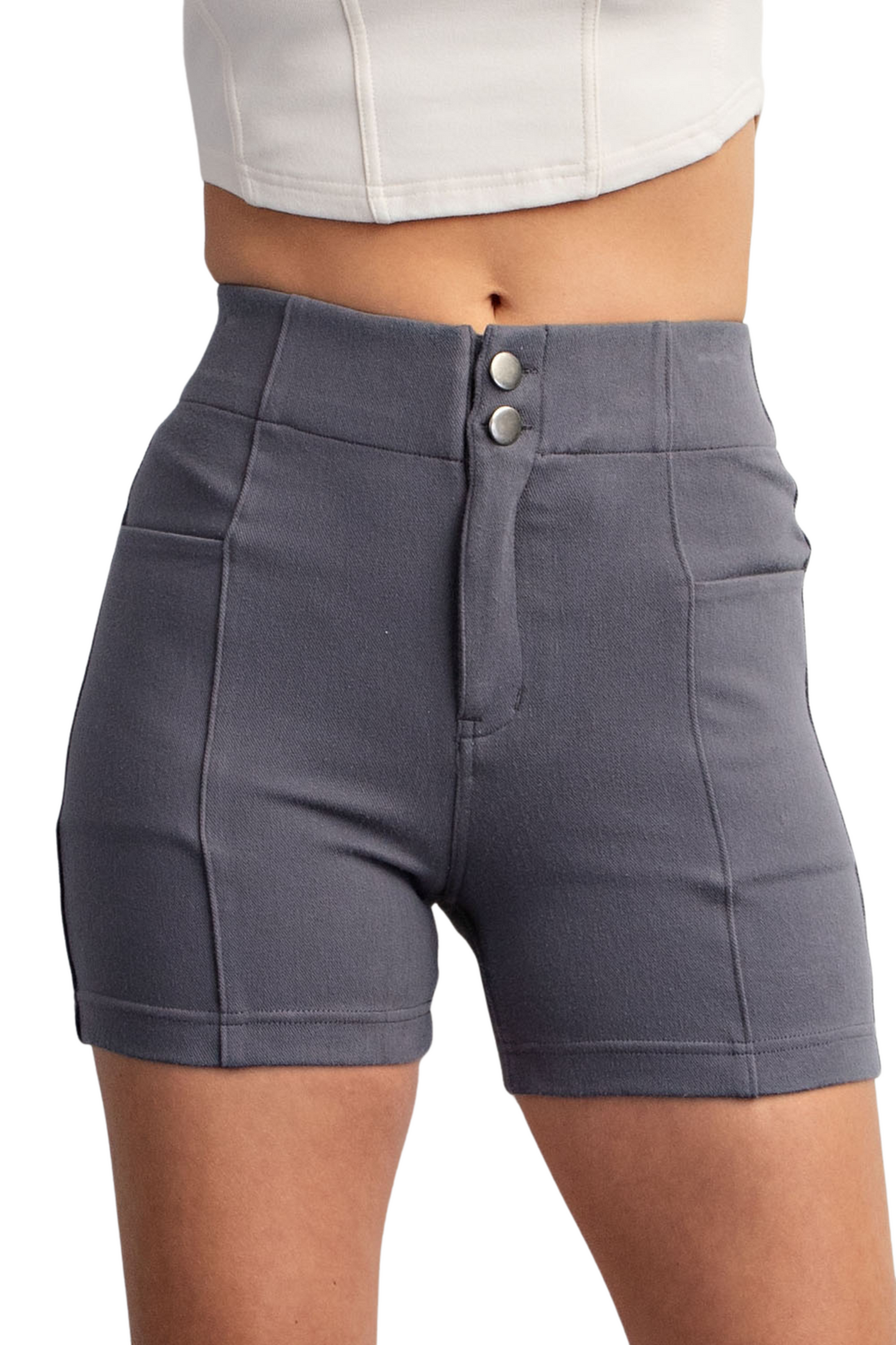 Cotton Twill Stretch Shorts