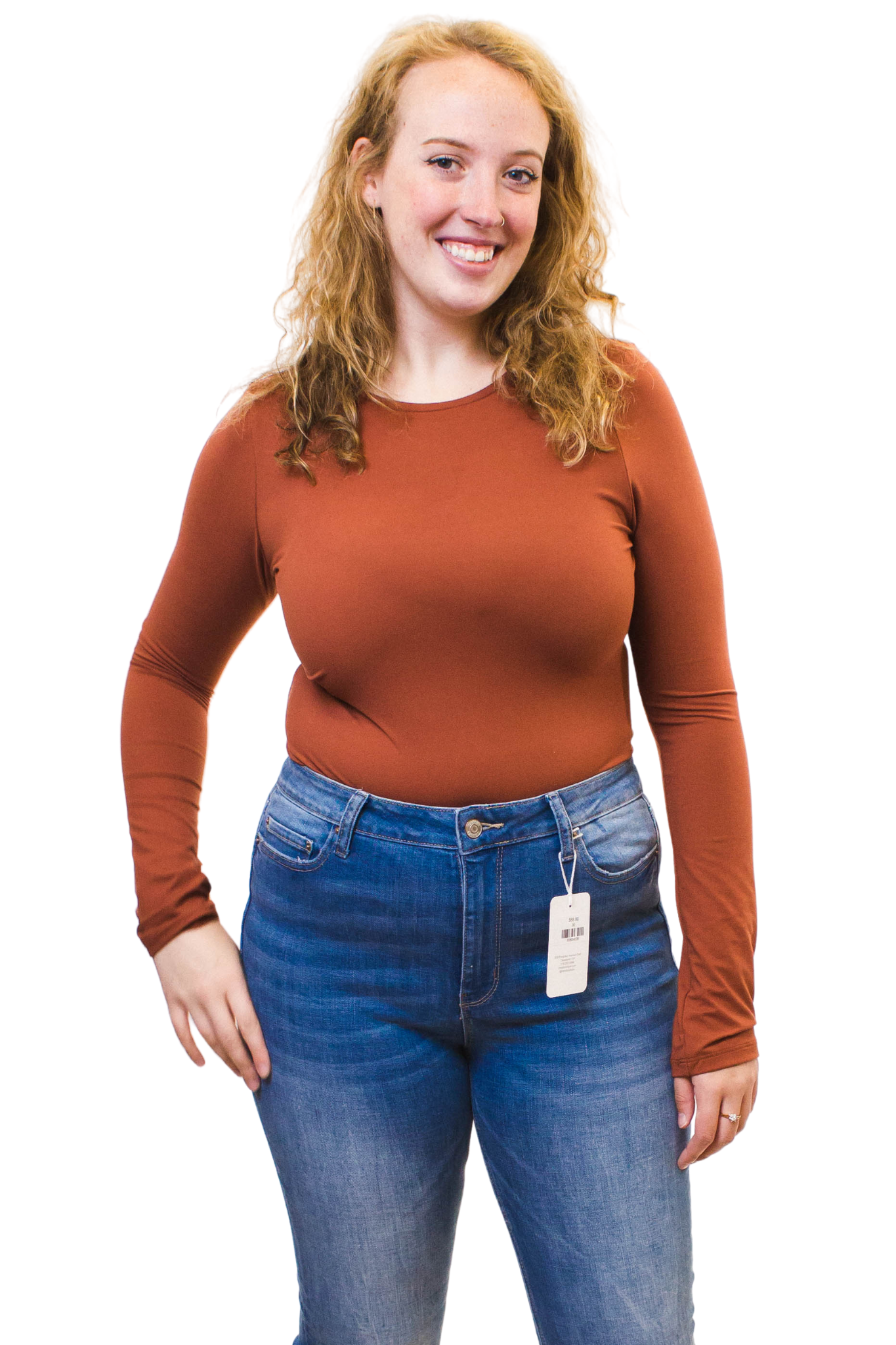 Butter Long Sleeve Round Neck Bodysuit