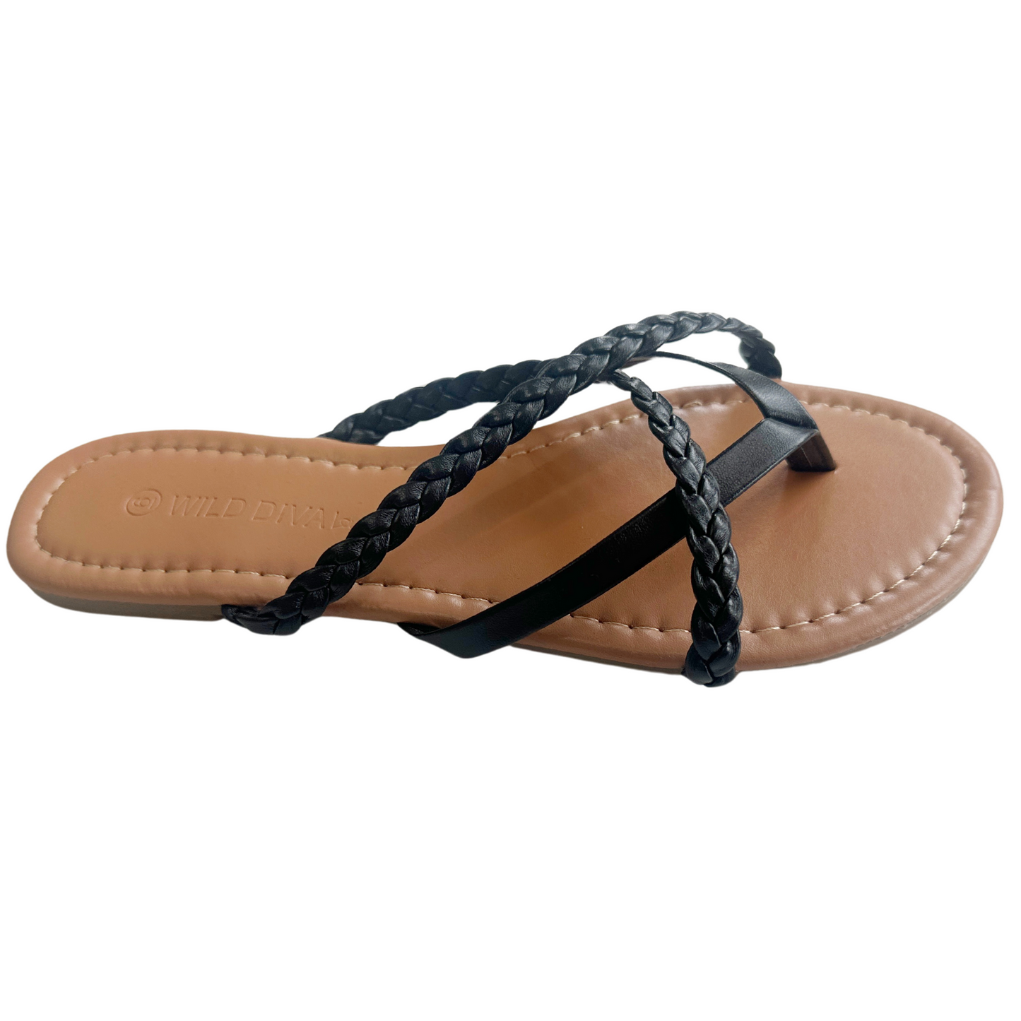 (Size 6) Strappy Braided Flip Flops