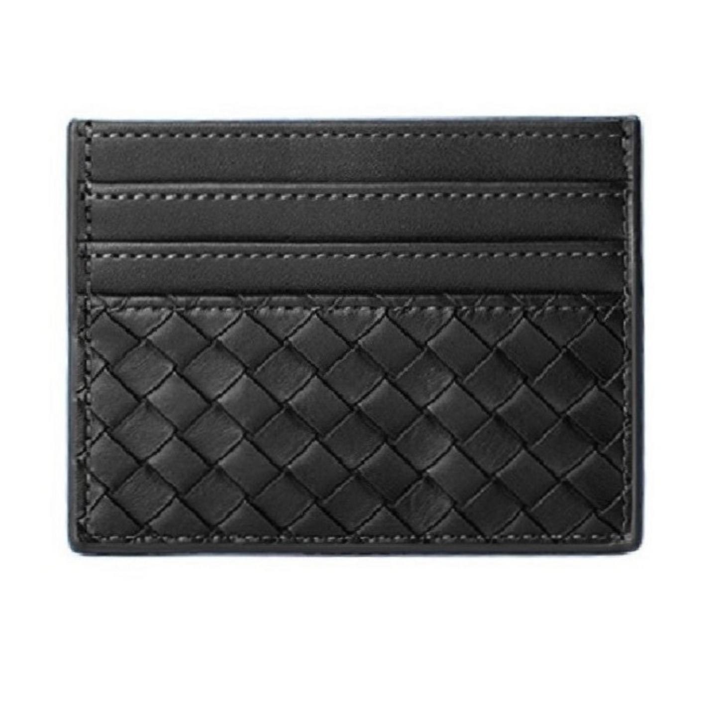 Vegan Leather Woven Card Holder
