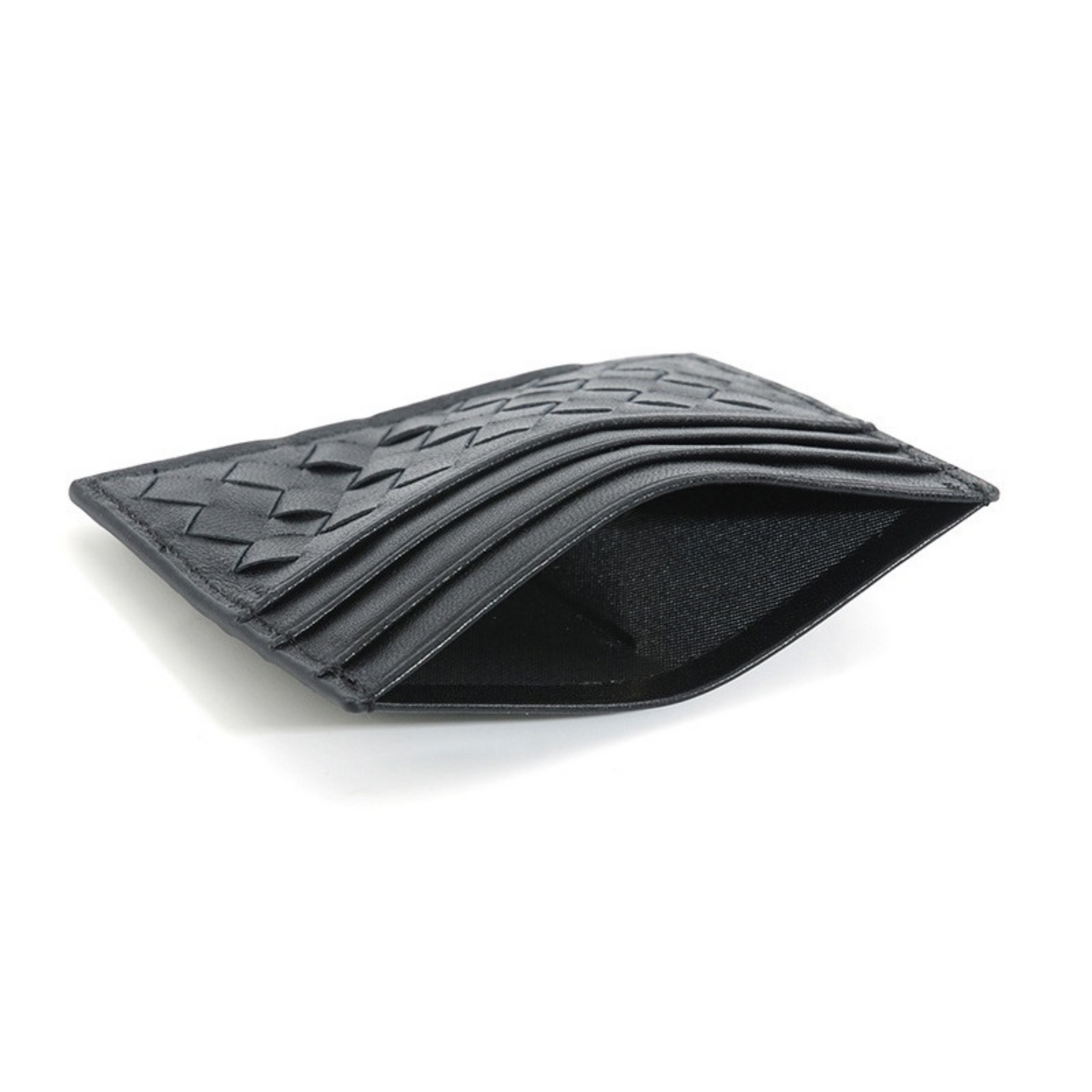Vegan Leather Woven Card Holder