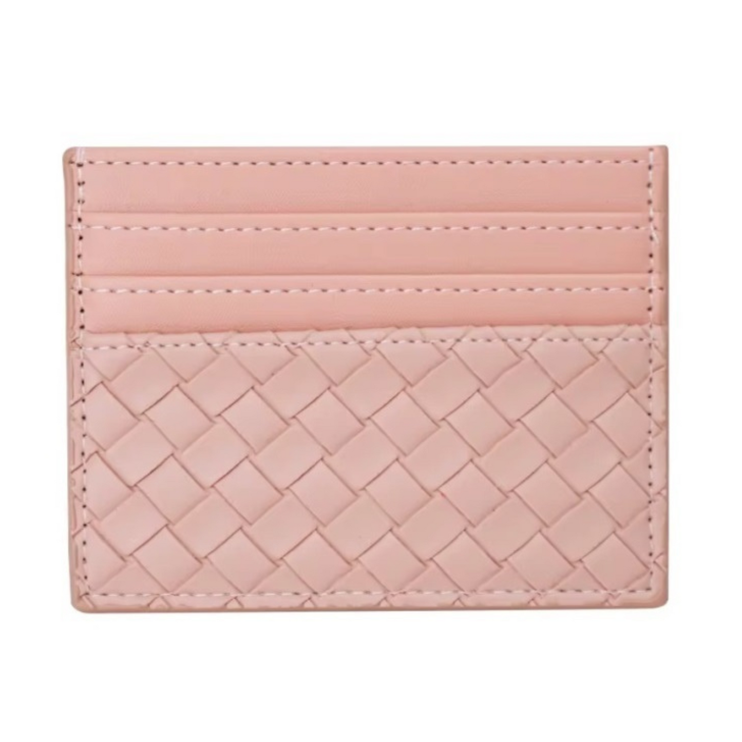 Vegan Leather Woven Card Holder