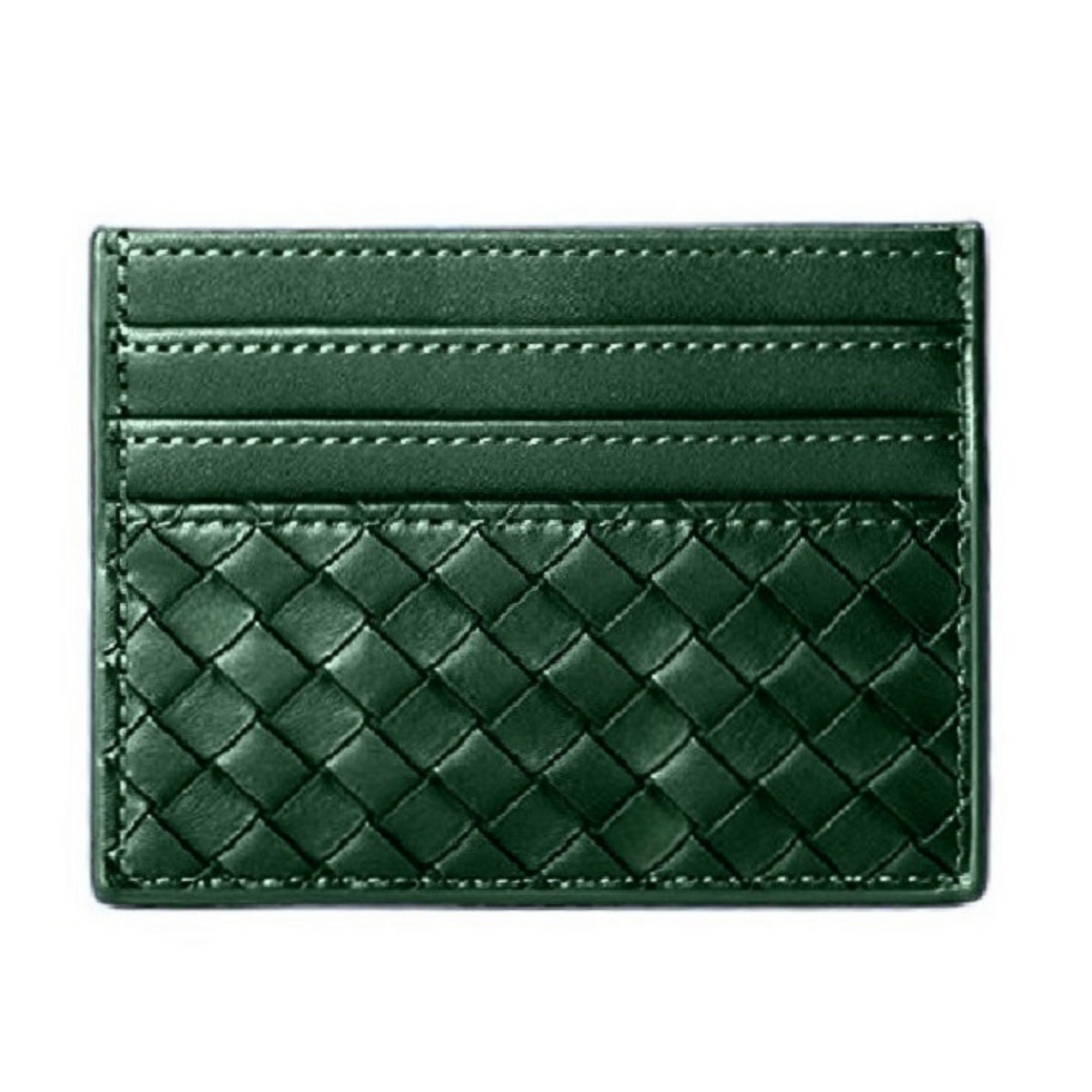 Vegan Leather Woven Card Holder