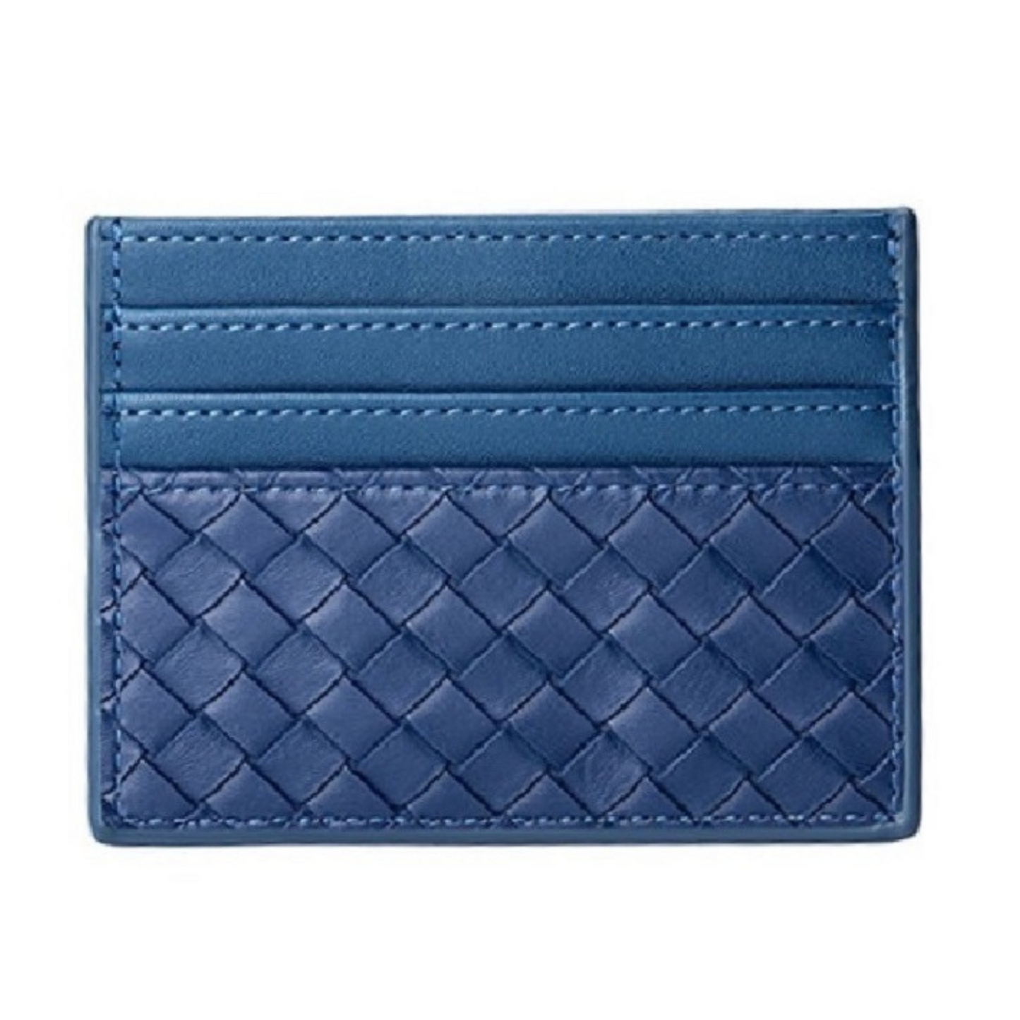 Vegan Leather Woven Card Holder