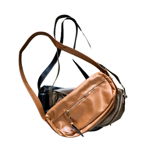 Crescent Moon Faux Leather Handbag
