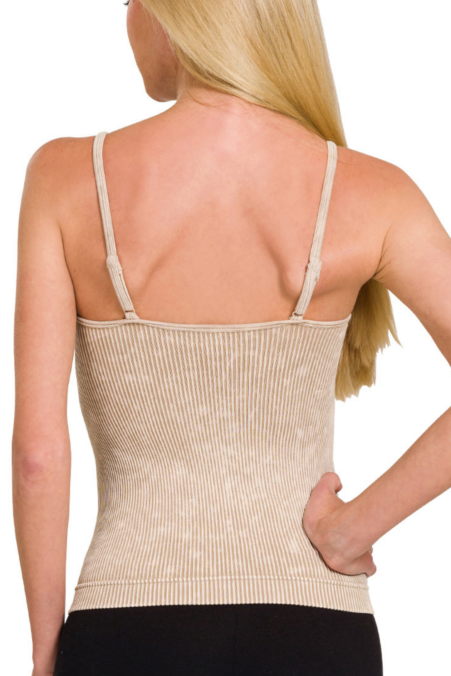 Stone Washed Ribbed Seamless Cami