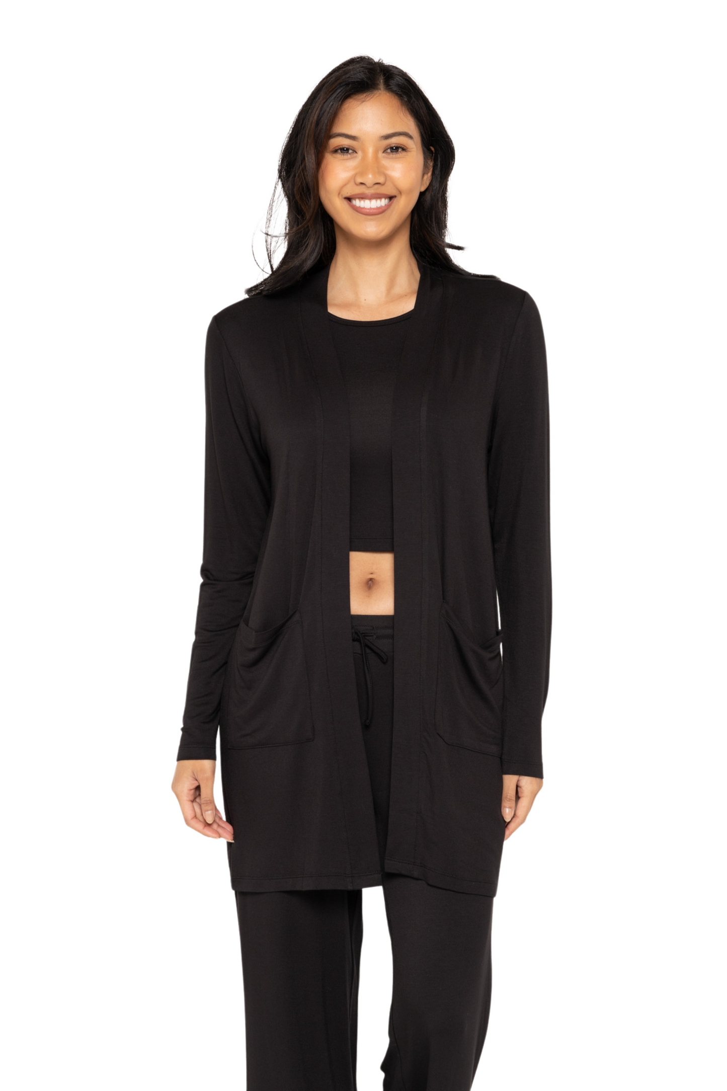 Open Front Terry Cardigan