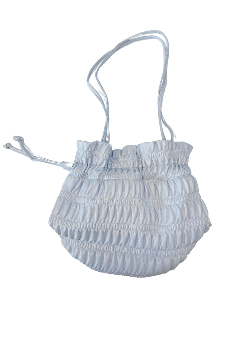 Wicker Look Faux Leather Bucket Bag