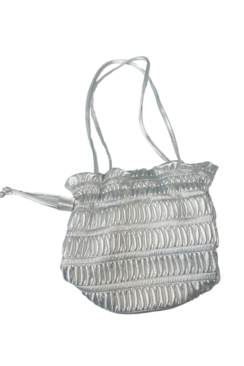 Wicker Look Faux Leather Bucket Bag