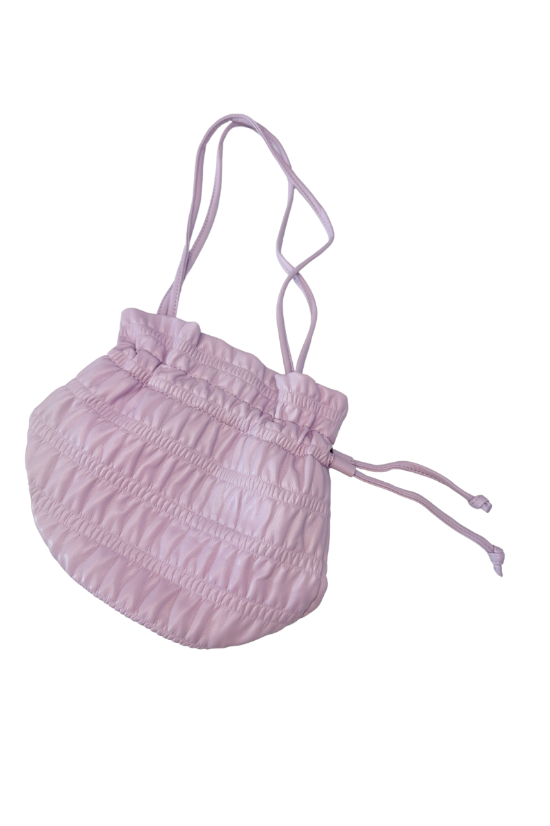Wicker Look Faux Leather Bucket Bag
