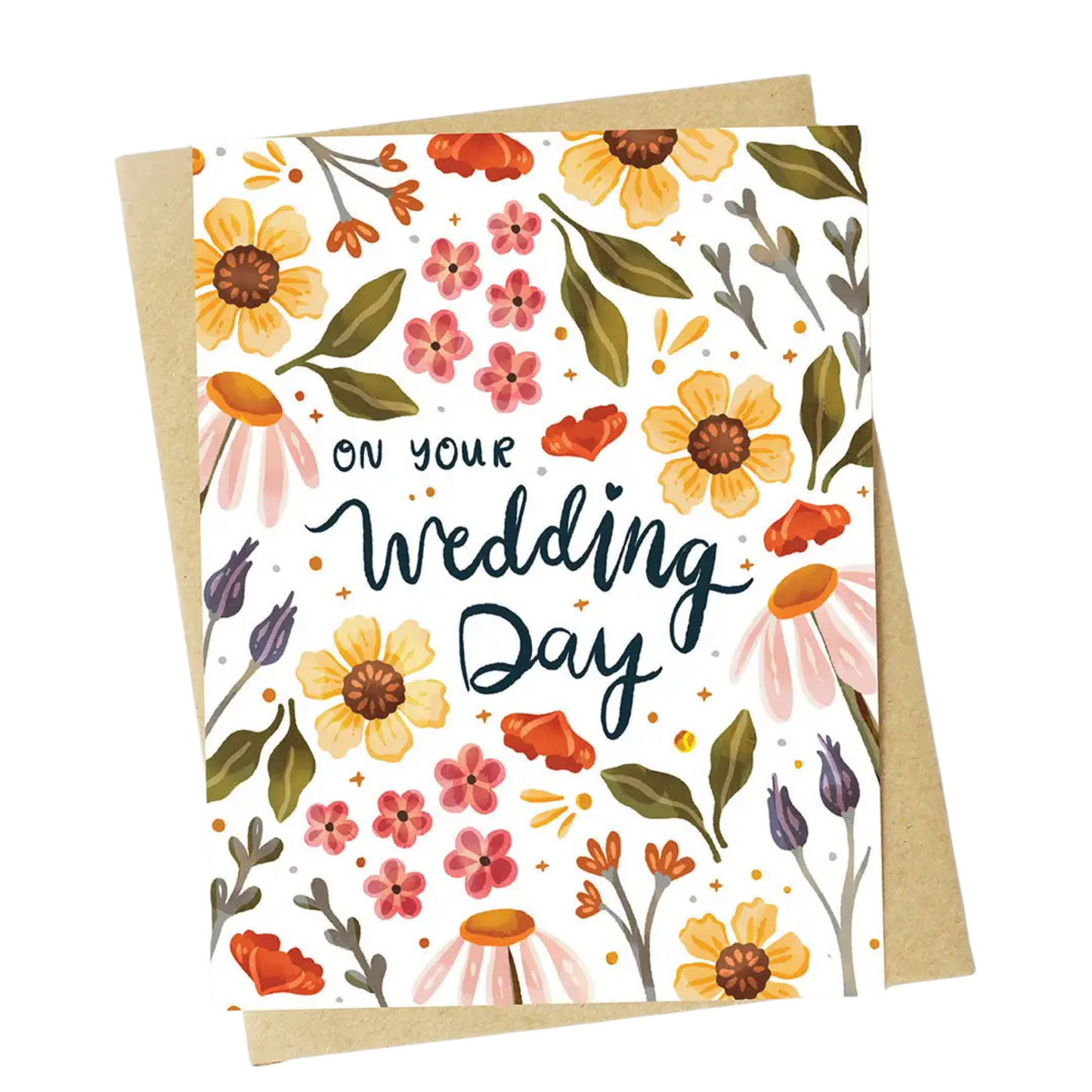On Your Wedding Day Floral Greeting Card