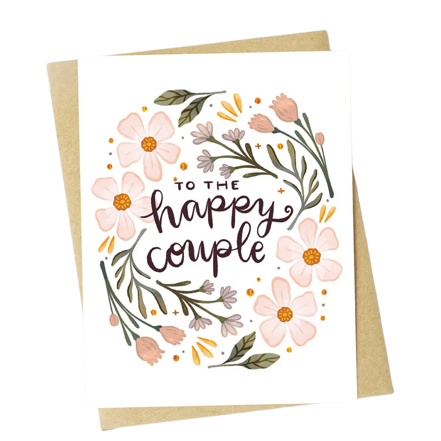 To the Happy Couple Floral Circle Greeting Card