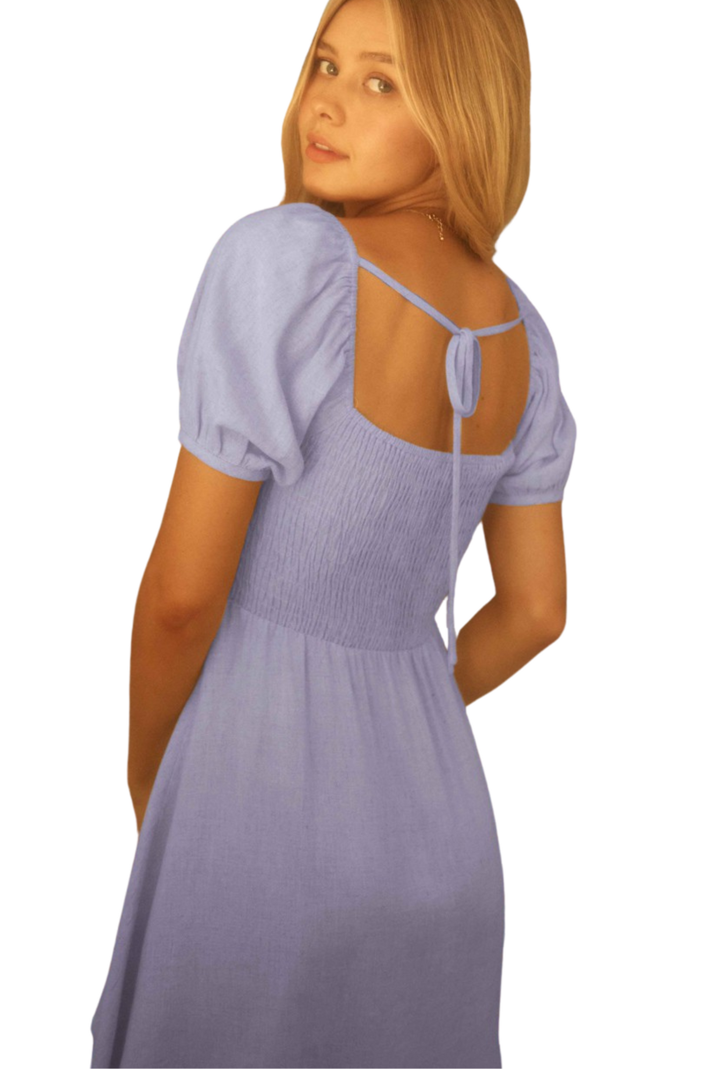 Short Sleeve Linen Mini Dress