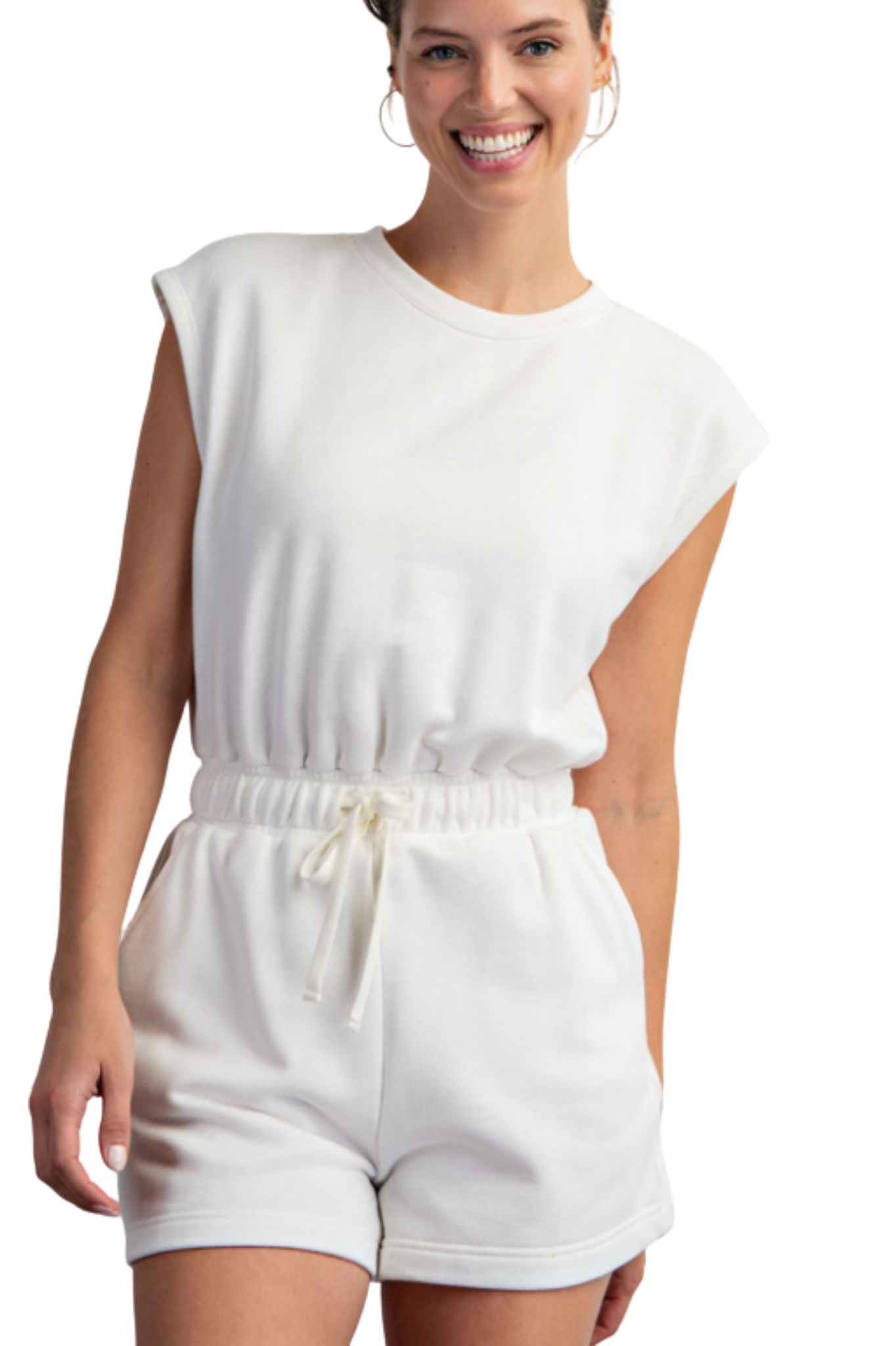 Short Sleeve Open Back Romper