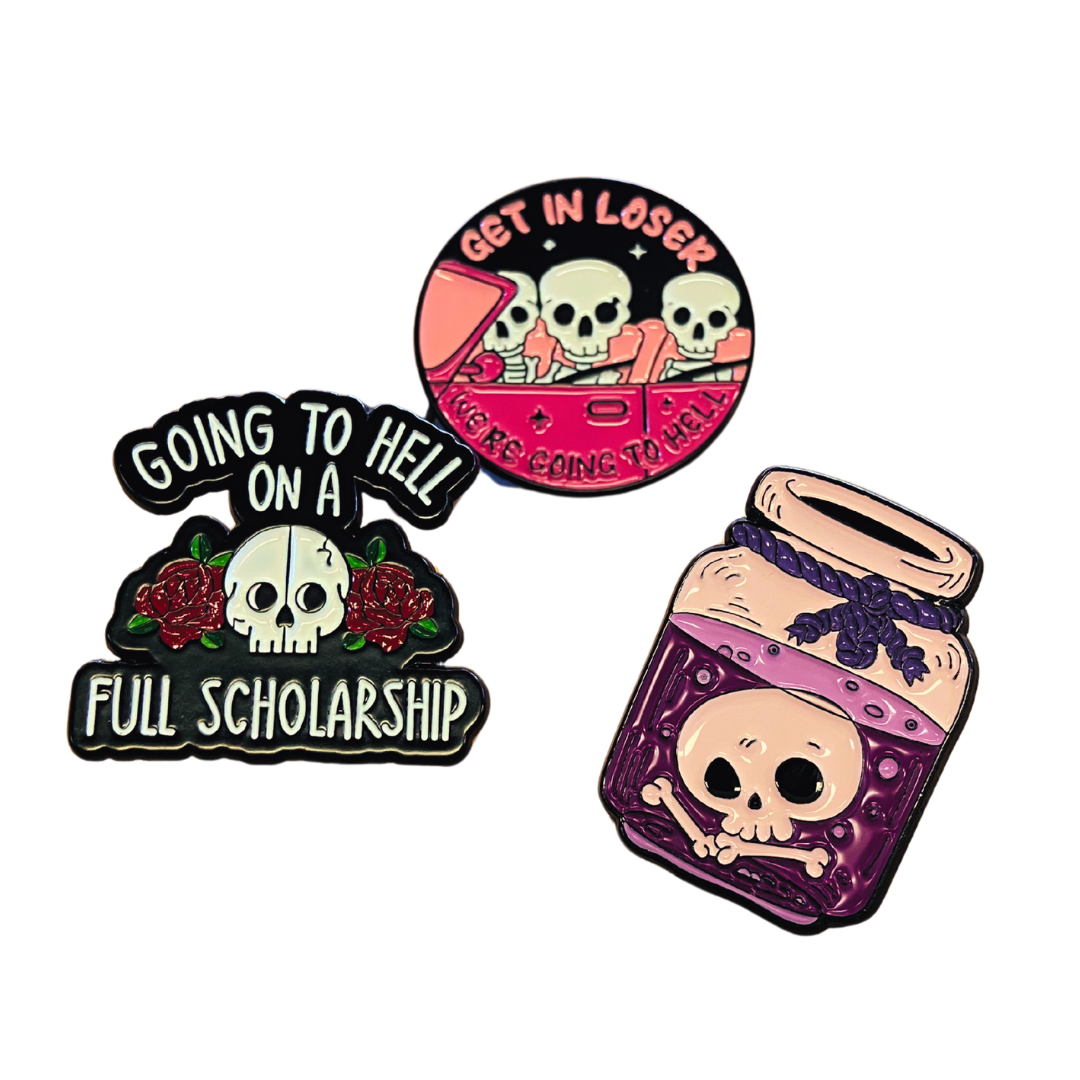 Skulls to H*ll Enamel Pin Set