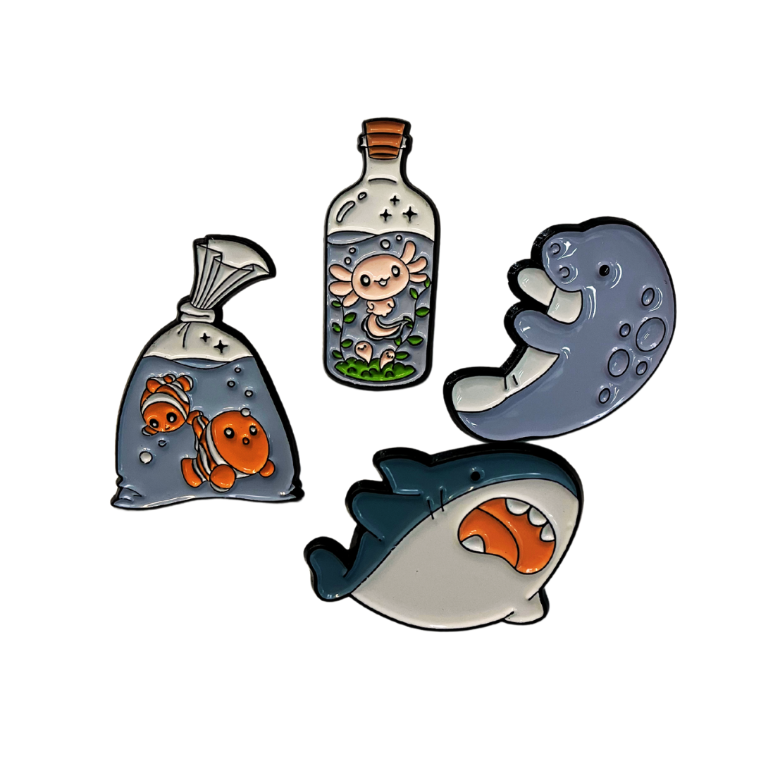 Aquatic Life Enamel Pin Set
