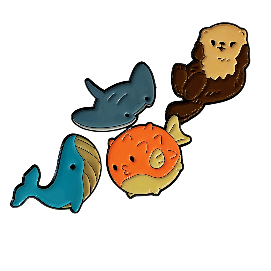 Aquatic Life Enamel Pin Set
