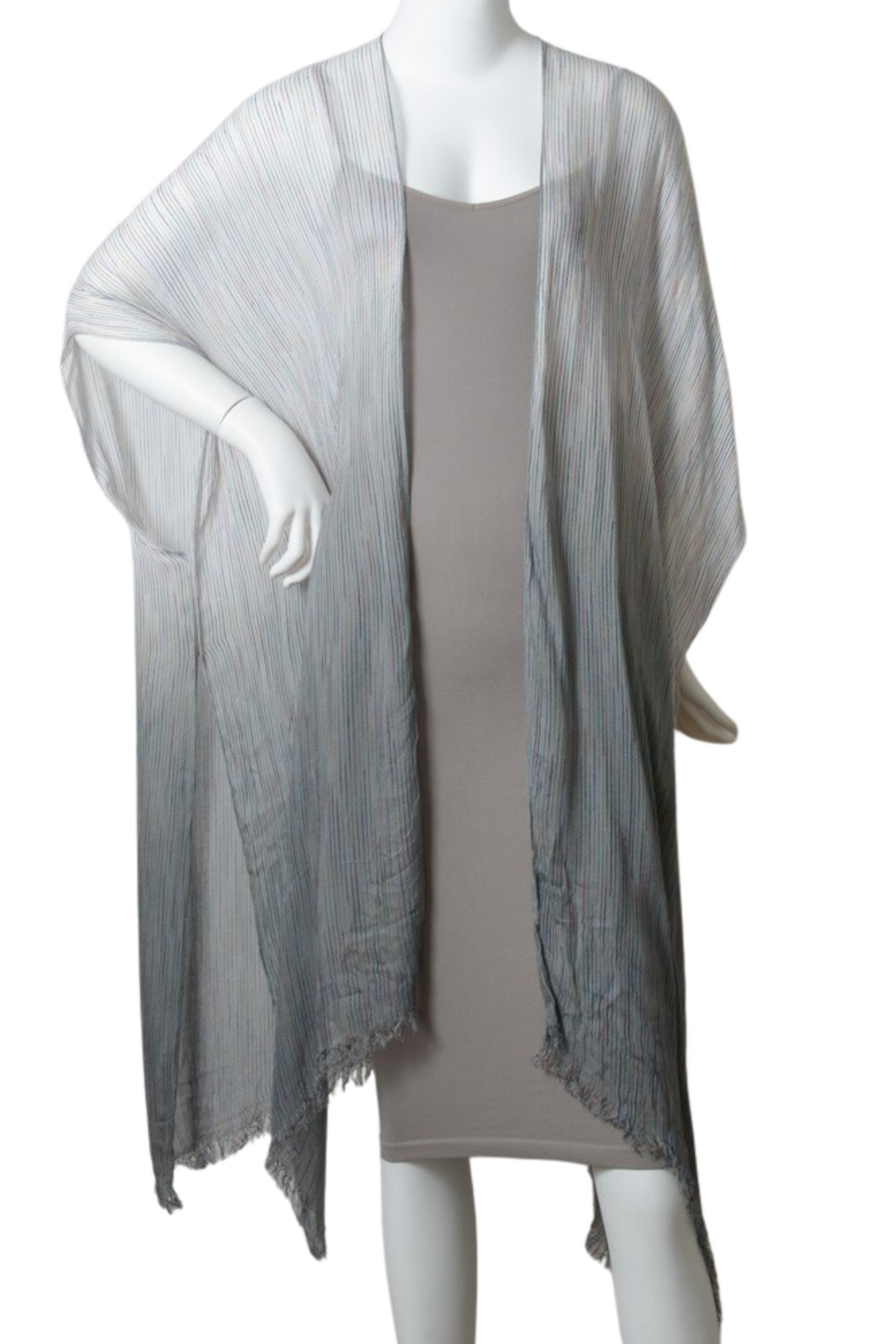 Lightweight Ombré Stitched Kimono with Side Slits