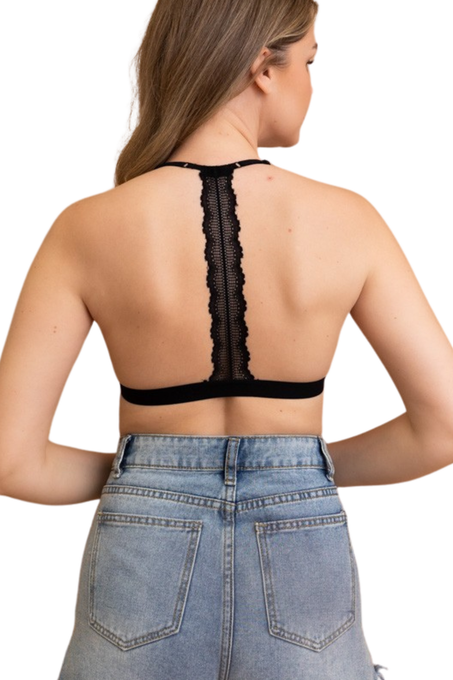 Eyelet Lace T-Back Bralette