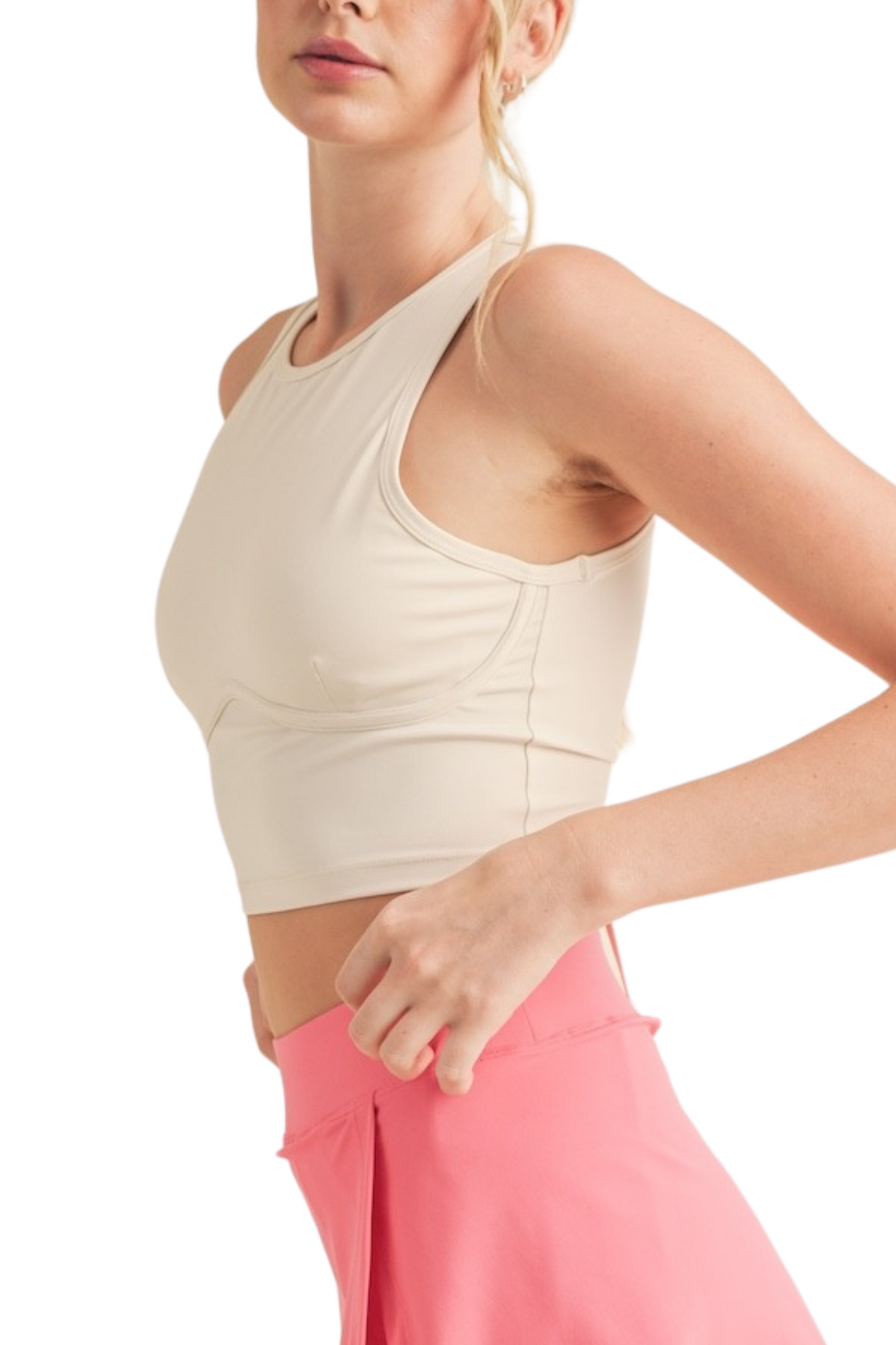 Corset Inspired Crop Tank with Back Cut Out