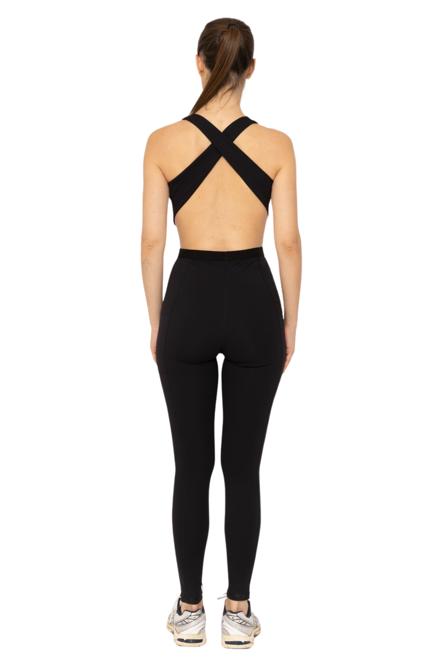 Cut Out V Neck Jumpsuit with Side Pockets