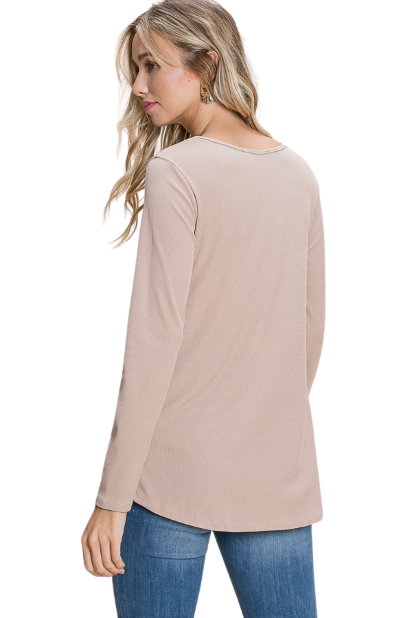 Long Sleeve Cut Out Ribbed Top