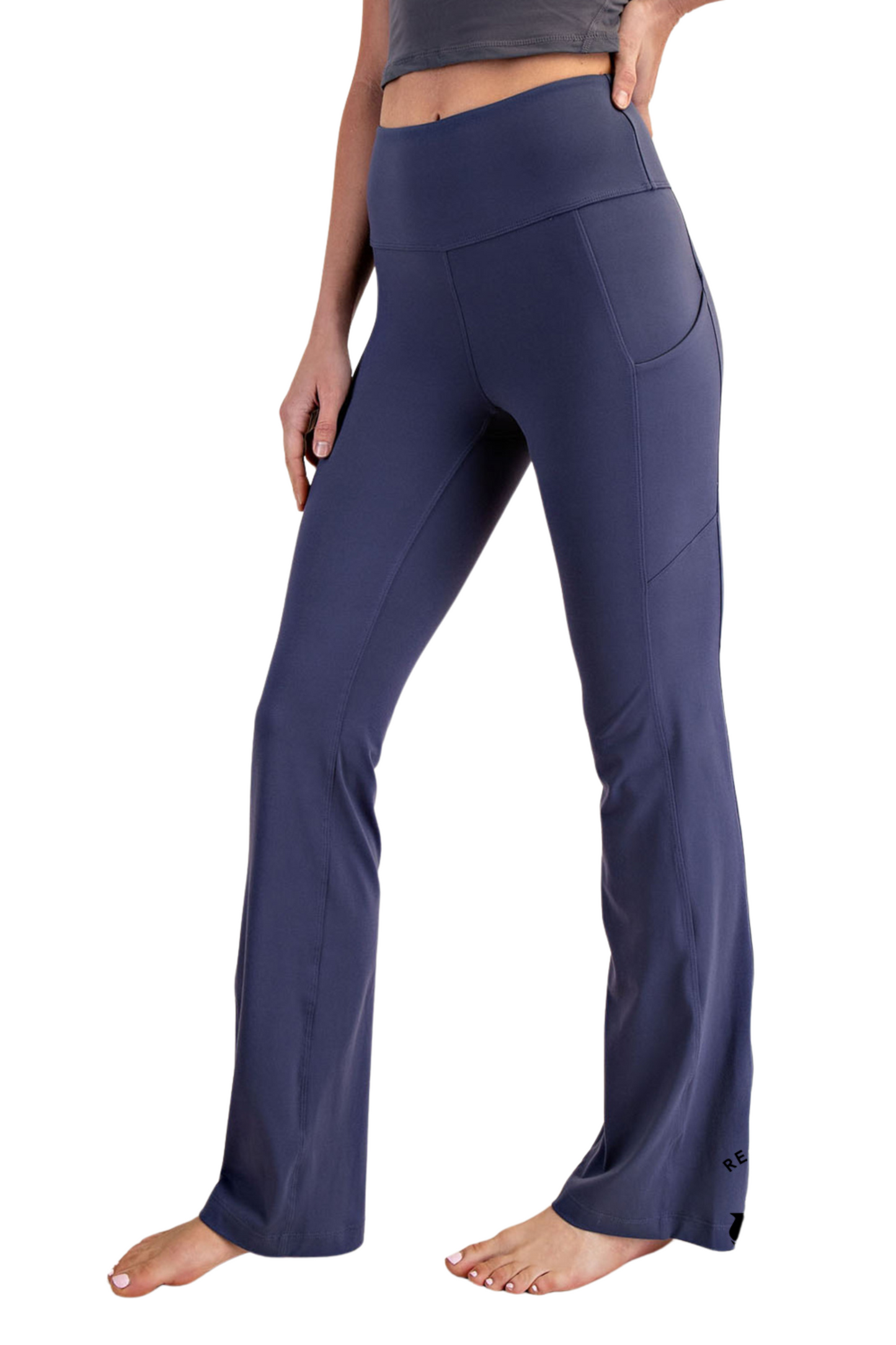 Recycled Butter Fabric Flared Leggings with Side Pockets