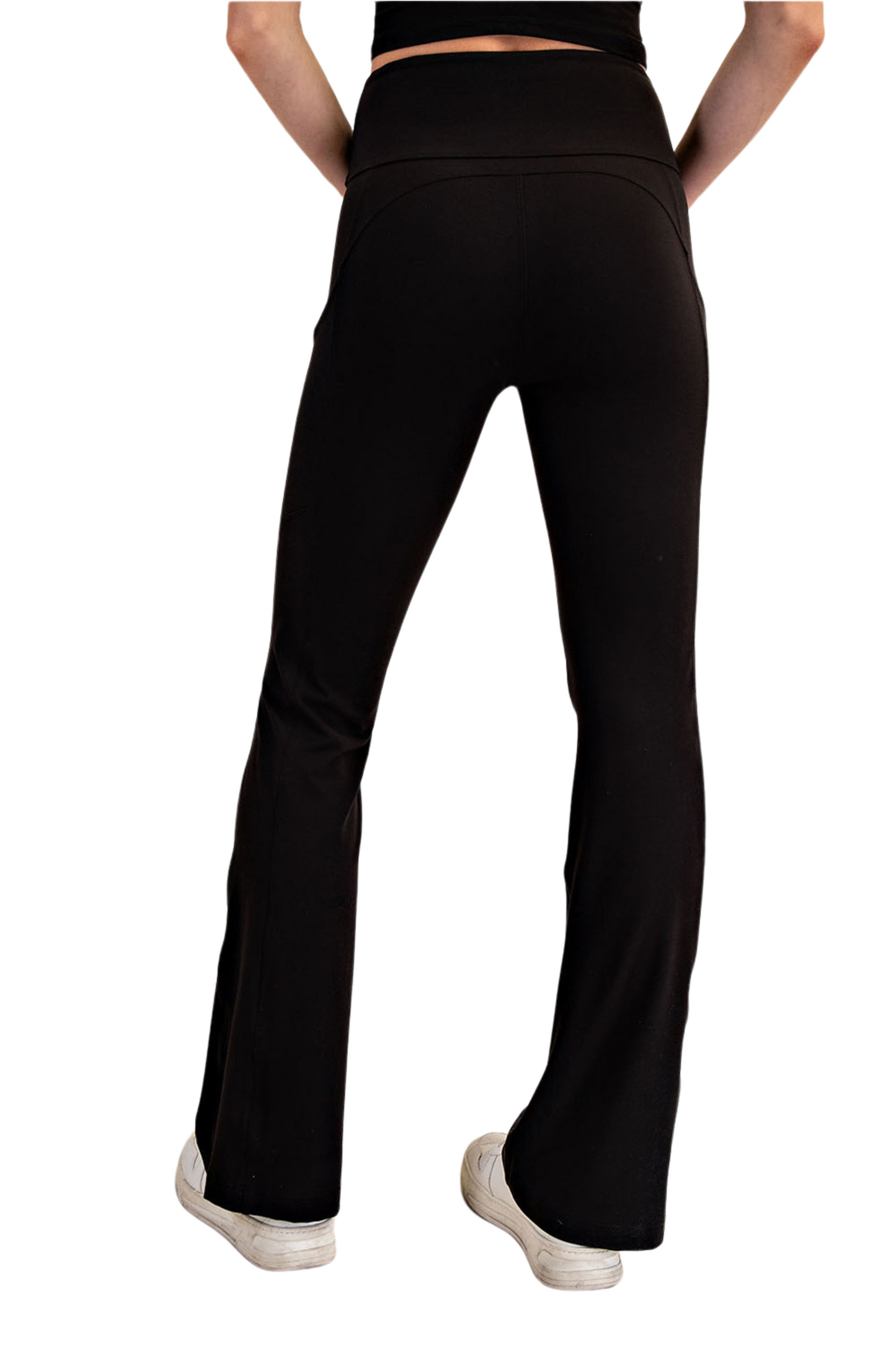 Recycled Butter Fabric Flared Leggings with Side Pockets