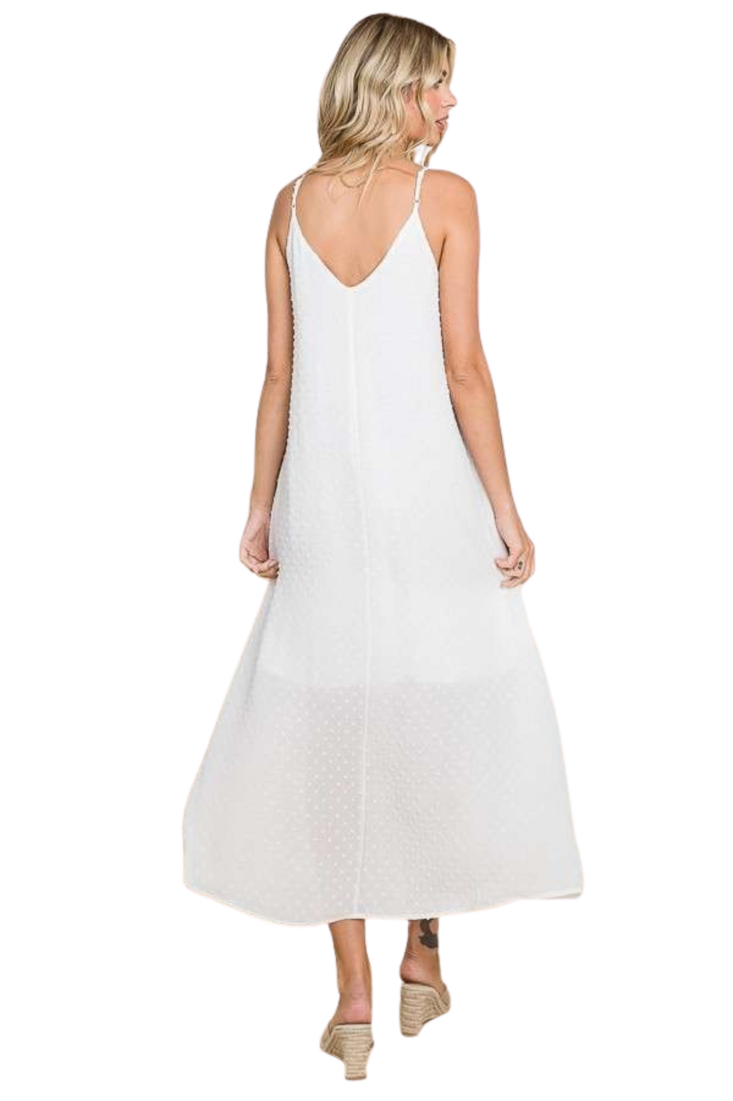 Swiss Dot Flowy Cami Maxi Dress
