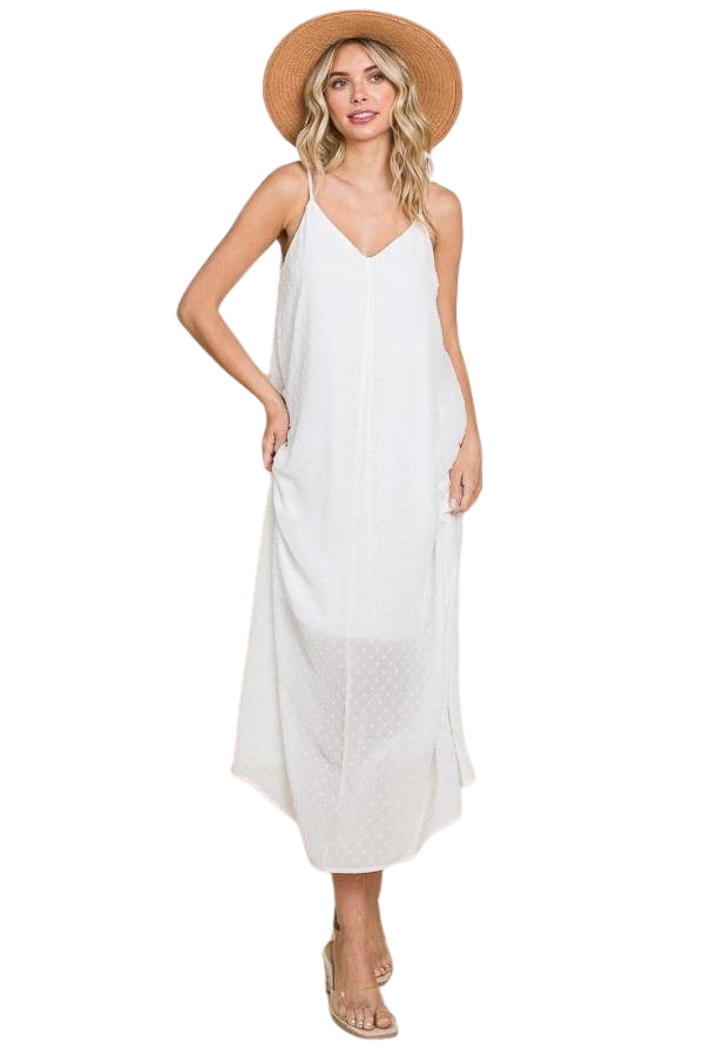 Swiss Dot Flowy Cami Maxi Dress