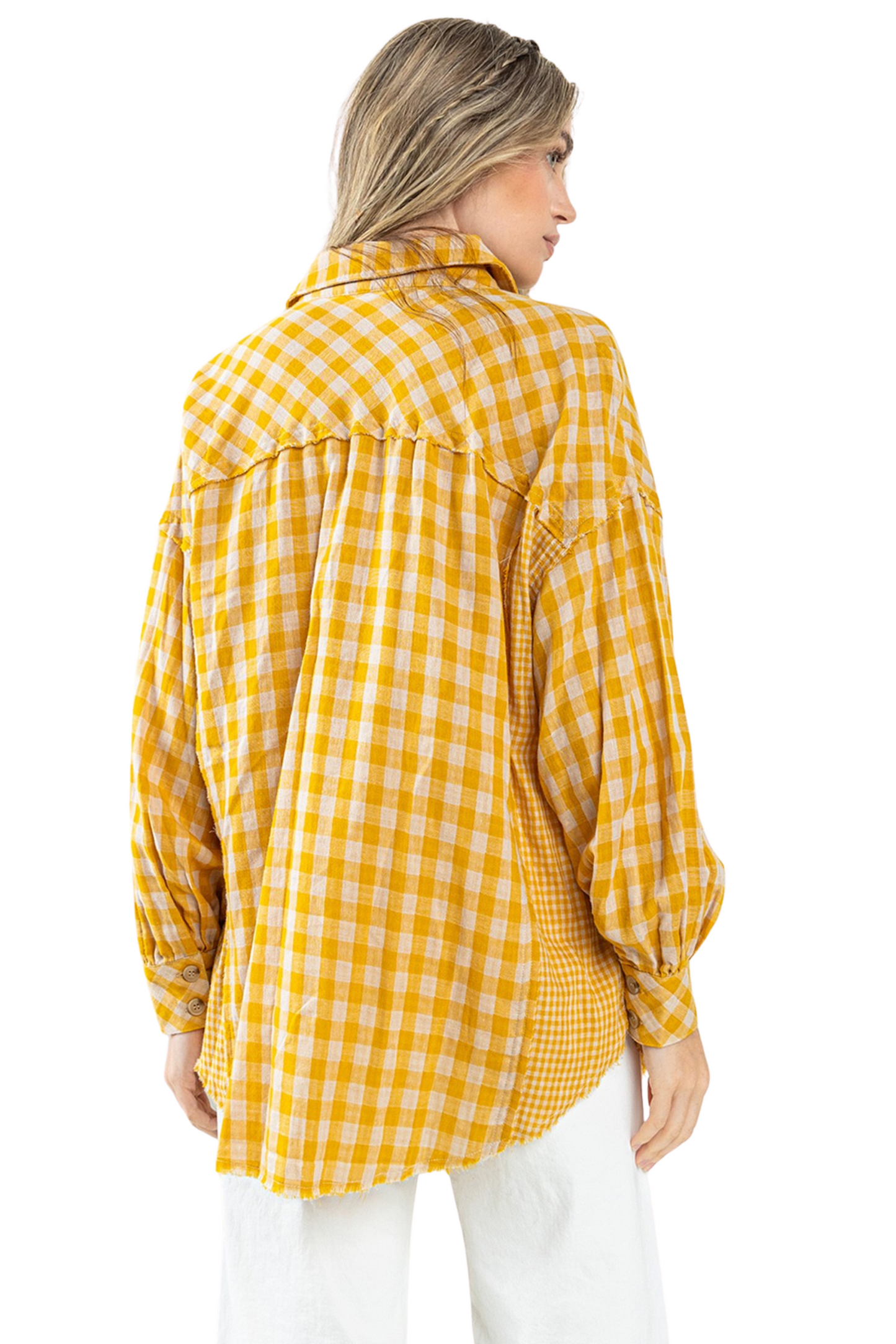100% Cotton Plaid Button Down Long Sleeve Shirt