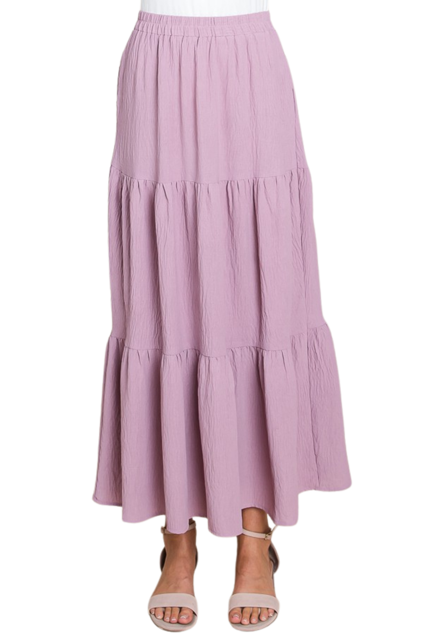 Woven Tiered Maxi Skirt