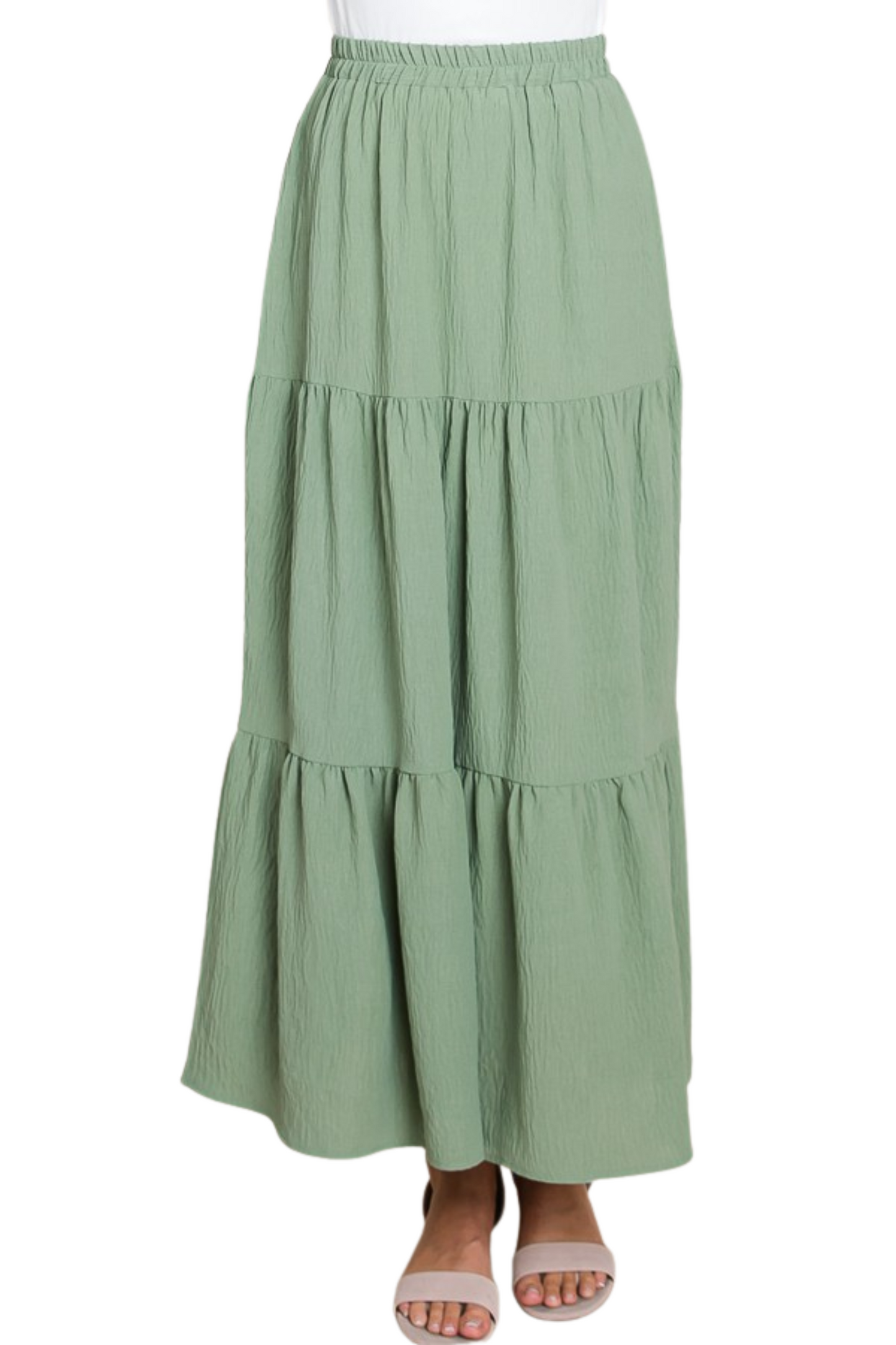 Woven Tiered Maxi Skirt