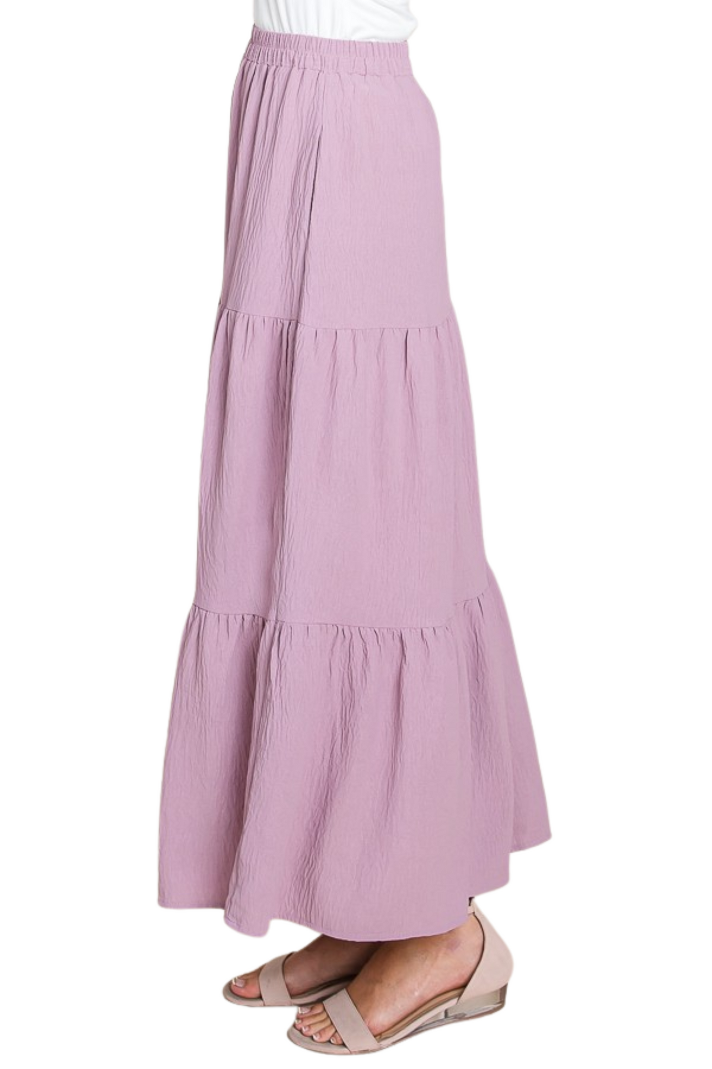 Woven Tiered Maxi Skirt