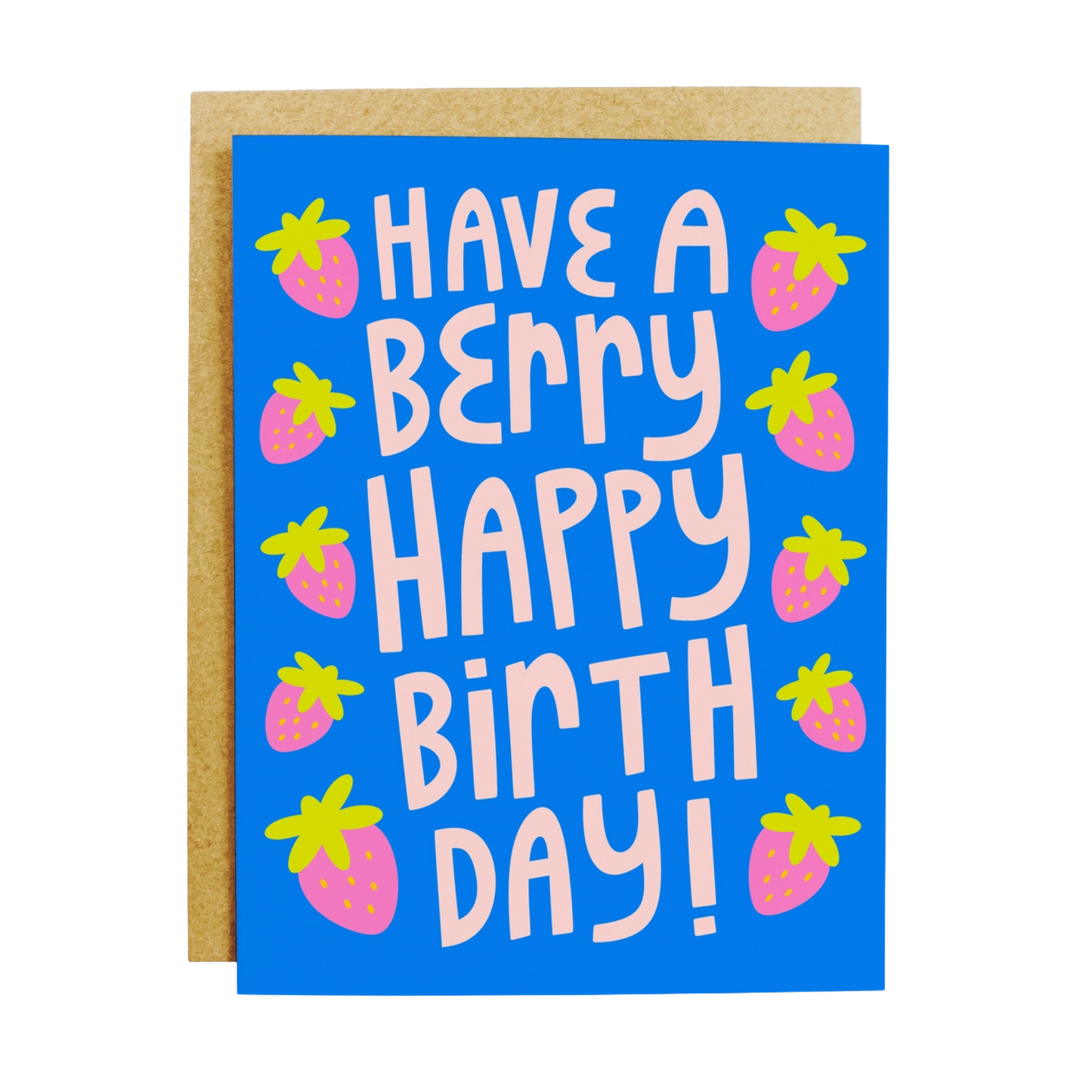 "Berry Happy Birthday" Strawberries Greeting Card