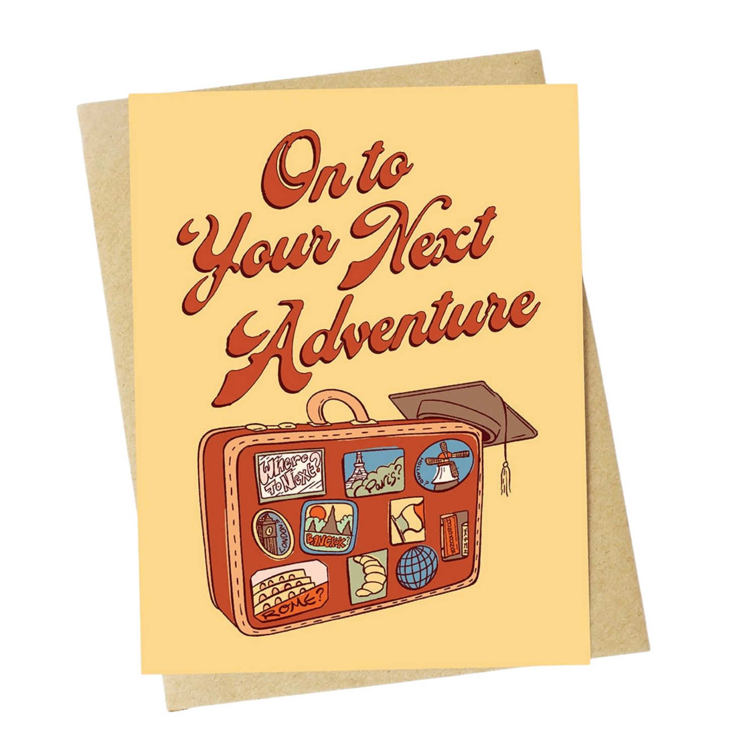 "On To Your Next Adventure" Travel Graduation Card