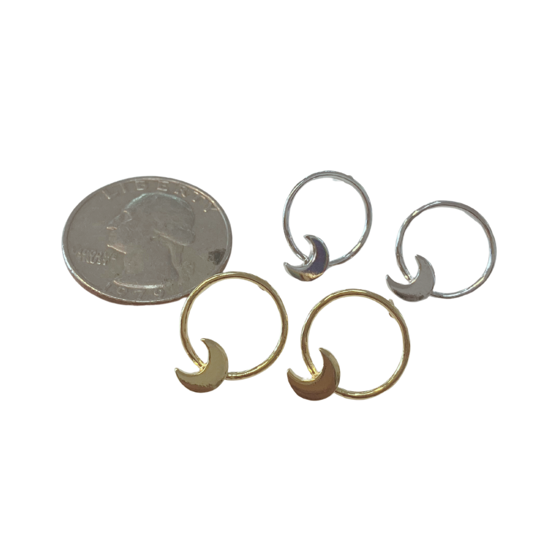 Good Karma Circle Crescent Moon Stud