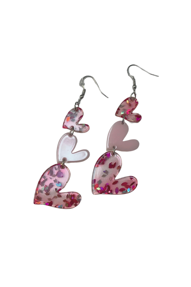 Acrylic Heart Earrings