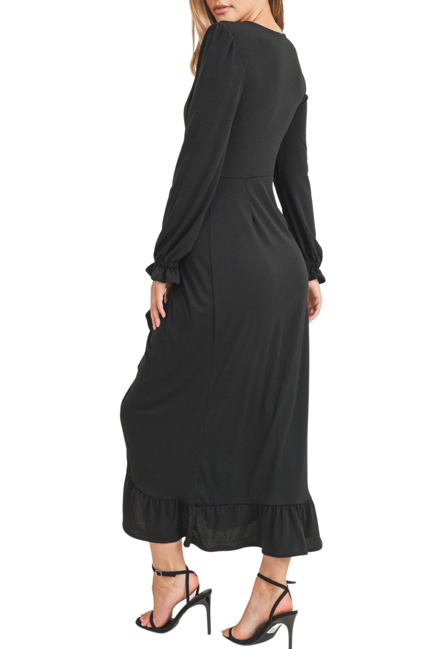 Ruffled Wrap Maxi Dress